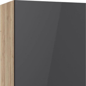 Hängeschrank OPTIFIT Aken Schränke Gr. B/H/T: 50 cm x 70,4 cm x 34,6 cm, grau (anthrazit hochglanz, wildeiche nachbildung) Hängeschränke