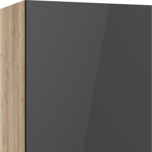 Hängeschrank OPTIFIT Aken Schränke Gr. B/H/T: 50 cm x 70,4 cm x 34,6 cm, grau (anthrazit hochglanz, wildeiche nachbildung) Hängeschränke