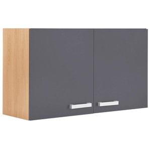 Hängeschrank OPTIFIT Odense Schränke Gr. B/H/T: 100 cm x 57,6 cm x 34,6 cm, 2 St., grau (anthrazit, buche) Hängeschränke 100 cm breit, 57,6 hoch, mit 2 Türen