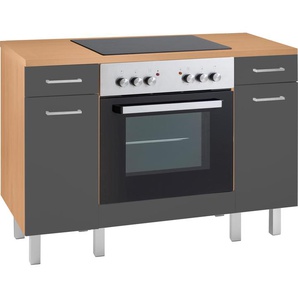 Herdumbauschrank OPTIFIT Tapa Schränke Gr. B/H/T: 120 cm x 86,4 cm x 60 cm, 2 St., grau (anthrazit, buche) Herdumbauschränke Modul, Breite 120 cm