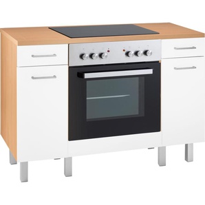 Herdumbauschrank OPTIFIT Tapa Schränke Gr. B/H/T: 120 cm x 86,4 cm x 60 cm, 2 St., weiß (weiß, buche) Herdumbauschränke Modul, Breite 120 cm