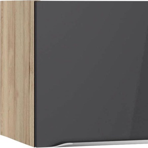 Klapphängeschrank OPTIFIT Aken Schränke Gr. B/H/T: 60 cm x 35,2 cm x 34,6 cm, grau (anthrazit hochglanz, wildeiche nachbildung) Hängeschränke