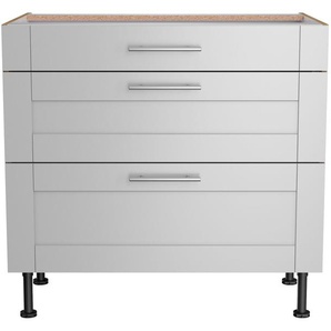 Kochfeldumbauschrank OPTIFIT Ahus Schränke Gr. B/H/T: 90 cm x 87 cm x 58,4 cm, grau (hellgrau matt, wildeiche nachbildung) Kochfeldumbauschränke Breite 90 cm
