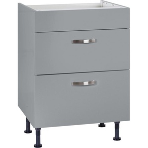 Kochfeldumbauschrank OPTIFIT Cara Schränke Gr. B/H/T: 60 cm x 87 cm x 58,4 cm, grau (basaltgrau, basaltgrau) Kochfeldumbauschränke Breite 60 cm, mit Vollauszügen und Soft-Close-Funktion