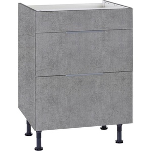 Kochfeldumbauschrank OPTIFIT Tara Schränke Gr. B/H/T: 60 cm x 87 cm x 58,4 cm, grau (betonfarben) Kochfeldumbauschränke Schränke mit Vollauszug und Soft-Close-Funktion, Breite 60 cm