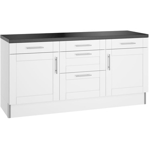 Küche OPTIFIT Ahus Komplettküchen-Sets Gr. B/H/T: 180 cm x 90,8 cm x 60 cm, ohne E-Geräte, schwarz-weiß (küche: weiß matt, weiß, granit schwarz, front: korpus: arbeitsplatte: schwarz) Küchenzeile Küchenzeilen ohne Elektrogeräte 180 cm breit, E-Geräte,