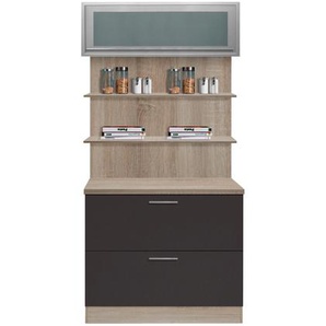 Küchenbuffet OPTIFIT Kalmar Schränke Gr. B/H/T: 100 cm x 207 cm x 60 cm, grau (anthrazit) Anrichten Buffets Breite 100 cm