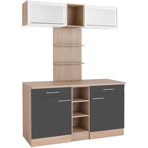 Küchenbuffet OPTIFIT Kalmar Schränke Gr. B/H/T: 150 cm x 188,5 cm x 60 cm, 2 St., grau (anthrazit) Anrichten Buffets Breite 150 cm