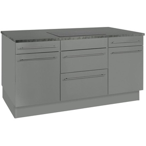 OPTIFIT Kücheninsel Bern, Stellbreite 160x95 cm mit höhenverstellbaren Füßen, mit Metallgriffen
