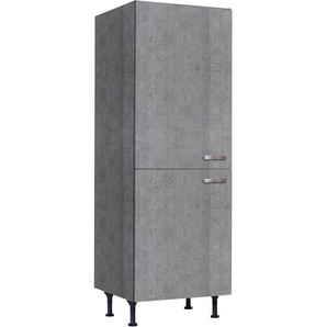 Kühlumbauschrank OPTIFIT Cara Schränke Gr. B/H/T: 60 cm x 176,6 cm x 58,4 cm, 2 St., grau (beton, optik) Kühlschrankumbauschränke