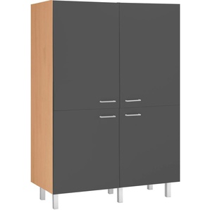 Kühlumbauschrank OPTIFIT Tapa Schränke Gr. B/H/T: 120 cm x 176 cm x 58,4 cm, 4 St., grau (anthrazit, buche) Kühlschrankumbauschränke Modul, Breite 120 cm