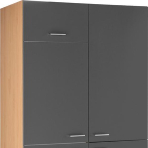 Kühlumbauschrank OPTIFIT Tapa Schränke Gr. B/H/T: 120 cm x 211,2 cm x 58,4 cm, 4 St., grau (anthrazit, buche) Kühlschrankumbauschränke Modul, Breite 120 cm