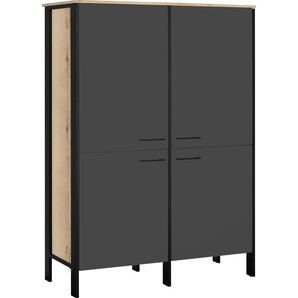 Kühlumbauschrank OPTIFIT Tokio Schränke Gr. B/H/T: 126 cm x 178,2 cm x 59,3 cm, 4 St., Komplettausführung, grau (anthrazit) Kühlschrankumbauschränke Schränke 126 cm breit, mit Stahlgestell