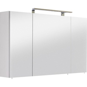 Spiegelschrank OPTIFIT Mino Schränke Gr. B/H/T: 120,0 cm x 68,0 cm x 17,6 cm, 3 St., weiß (seidenglanz weiß) Bad-Spiegelschränke Schränke Breite 120 cm