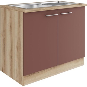 OPTIFIT Spülenschrank Bella Breite 100 cm, mit Edelstahl-Einbauspüle