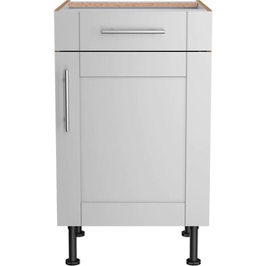 Unterschrank OPTIFIT Ahus Schränke Gr. B/H/T: 50 cm x 87 cm x 58,4 cm, 1 St., grau (hellgrau matt, wildeiche nachbildung) Küchenunterschrank Unterschränke Breite 50 cm