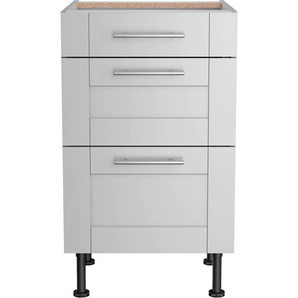 Unterschrank OPTIFIT Ahus Schränke Gr. B/H/T: 50 cm x 87 cm x 58,4 cm, grau (hellgrau matt, hellgrau) Küchenunterschrank Unterschränke Breite 50 cm