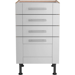 Unterschrank OPTIFIT Ahus Schränke Gr. B/H/T: 50 cm x 87 cm x 58,4 cm, grau (hellgrau matt, wildeiche nachbildung) Küchenunterschrank Unterschränke Breite 50 cm