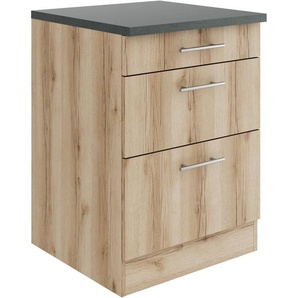 OPTIFIT Unterschrank Bella Breite 60 cm, 2 Auszüge, 1 Schubkasten