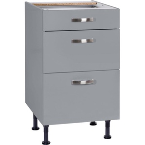 Unterschrank OPTIFIT Cara Schränke Gr. B/H/T: 50 cm x 87 cm x 58,4 cm, grau (basaltgrau, basaltgrau) Unterschränke Breite 50 cm, mit Vollauszügen und Soft-Close-Funktion