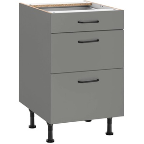 Unterschrank OPTIFIT Elga Schränke Gr. B/H/T: 50 cm x 87 cm x 58,4 cm, grau (basaltgrau, basaltgrau) Unterschränke mit großen Auszügen, Breite 50 cm