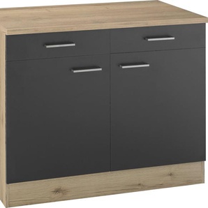 OPTIFIT Unterschrank Iver Breite 100 cm, 2 Türen und 2 Schubkästen, mit 38 mm Arbeitsplatte