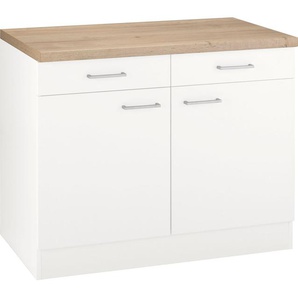 OPTIFIT Unterschrank Iver Breite 100 cm, 2 Türen und 2 Schubkästen, mit 38 mm Arbeitsplatte