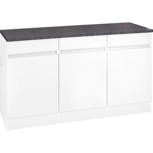 Unterschrank OPTIFIT Roth Schränke Gr. B/H/T: 150 cm x 88 cm x 60 cm, 3 St., Komplettausführung, weiß (weiß, weiß, anthrazit) Unterschränke Breite 150 cm