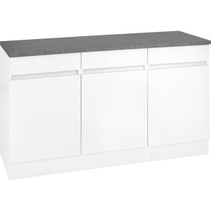 Unterschrank OPTIFIT Roth Schränke Gr. B/H/T: 150 cm x 88 cm x 60 cm, 3 St., Komplettausführung, weiß (weiß, weiß, basaltgrau) Unterschränke Breite 150 cm