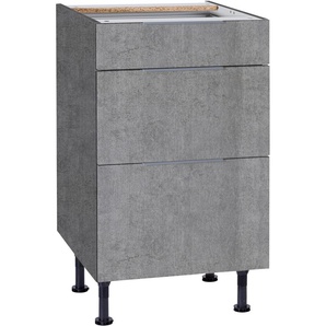 Unterschrank OPTIFIT Tara Schränke Gr. B/H/T: 50 cm x 87 cm x 58,4 cm, grau (betonfarben) Unterschränke mit Vollauszug und Soft-Close-Funktion, Breite 50 cm
