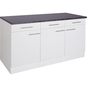 Unterschrank OPTIFIT Tula Schränke Gr. B/H/T: 150 cm x 84,8 cm x 60 cm, 3 St., weiß (weiß glanz, anthrazit) Unterschränke Breite 150 cm