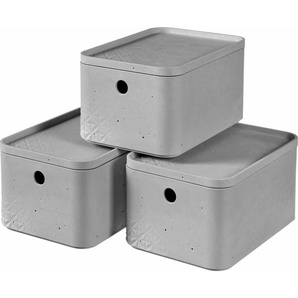 Organizer CURVER BETON S Aufbewahrungsboxen Gr. B/H/T: 24,5 cm x 16,9 cm x 13 cm, grau (hellgrau) Ordnungsboxen Aufbewahrungsboxen Aufbewahrungsbox, stapelbar, je 4 Liter