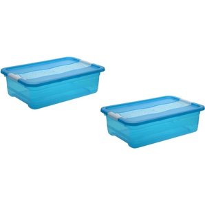 Organizer KEEEPER cornelia Aufbewahrungsboxen Gr. B/H/T: 39,5 cm x 17 cm x 59,5 cm, blau Aufbewahrungsbox Stapelbox Stapelboxen Aufbewahrungsboxen Aufbewahrungsbox, 28 L, mit Deckel, Schiebeverschluss