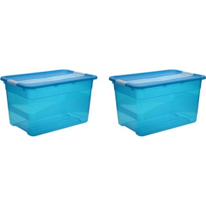 Organizer KEEEPER cornelia Aufbewahrungsboxen Gr. B/H/T: 39,5 cm x 34 cm x 59,5 cm, blau Aufbewahrungsbox Stapelbox Stapelboxen Aufbewahrungsboxen Aufbewahrungsbox, 52 L, mit Deckel und Schiebeverschluss, Kunststoff