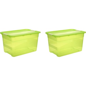 Organizer KEEEPER cornelia Aufbewahrungsboxen Gr. B/H/T: 39,5 cm x 34 cm x 59,5 cm, grün Aufbewahrungsbox Stapelbox Stapelboxen Aufbewahrungsboxen Aufbewahrungsbox, 52 L, mit Deckel und Schiebeverschluss, Kunststoff