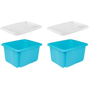 Organizer KEEEPER emil Aufbewahrungsboxen Gr. B/H: 34,5 cm x 22 cm, blau Aufbewahrungsbox Stapelbox Stapelboxen Aufbewahrungsboxen Aufbewahrungsbox, 24 L, mit Deckel, hochwertiger Kunststoff