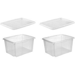 Organizer KEEEPER emil Aufbewahrungsboxen Gr. B/H: 34,5 cm x 22 cm, farblos (transparent) Aufbewahrungsbox Stapelbox Stapelboxen Aufbewahrungsboxen Aufbewahrungsbox, 24 L, mit Deckel, hochwertiger Kunststoff