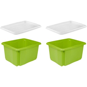 Organizer KEEEPER emil Aufbewahrungsboxen Gr. B/H: 34,5 cm x 22 cm, grün Aufbewahrungsbox Stapelbox Stapelboxen Aufbewahrungsboxen Aufbewahrungsbox, 24 L, mit Deckel, hochwertiger Kunststoff