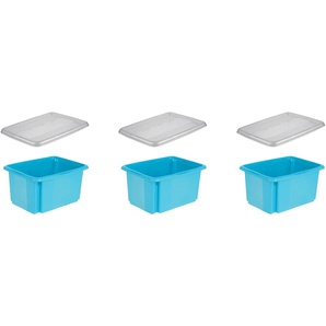 Organizer KEEEPER emil Aufbewahrungsboxen Gr. B/H/T: 28,5 cm x 20,5 cm x 38 cm, uni, blau Aufbewahrungsbox Stapelbox Stapelboxen Aufbewahrungsboxen Aufbewahrungsbox, 15 L, mit Deckel, hochwertiger Kunststoff