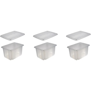 Organizer KEEEPER emil Aufbewahrungsboxen Gr. B/H/T: 28,5 cm x 20,5 cm x 38 cm, uni, farblos (transparent) Aufbewahrungsbox Stapelbox Stapelboxen Aufbewahrungsboxen Aufbewahrungsbox, 15 L, mit Deckel, hochwertiger Kunststoff