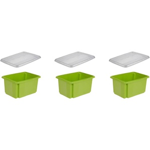 Organizer KEEEPER emil Aufbewahrungsboxen Gr. B/H/T: 28,5 cm x 20,5 cm x 38 cm, uni, grün Aufbewahrungsbox Stapelbox Stapelboxen Aufbewahrungsboxen Aufbewahrungsbox, 15 L, mit Deckel, hochwertiger Kunststoff