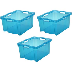 Organizer KEEEPER franz Aufbewahrungsboxen Gr. B/H/T: 35 cm x 23 cm x 43 cm, blau Aufbewahrungsbox Stapelbox Stapelboxen Aufbewahrungsboxen xl, 24 Liter, hochwertiger Kunststoff