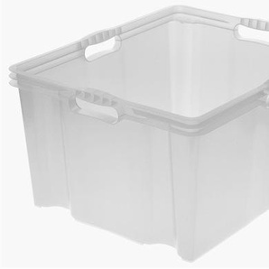 Organizer KEEEPER franz Aufbewahrungsboxen Gr. B/H/T: 43 cm x 26 cm x 52 cm, farblos (transparent) Aufbewahrungsbox Stapelbox Stapelboxen Aufbewahrungsboxen xxl, hochwertiger Kunststoff, 44 L