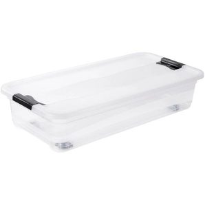 Organizer KEEEPER konrad Aufbewahrungsboxen Gr. B/H/T: 39,5 cm x 18 cm x 79,5 cm, farblos (transparent) Aufbewahrungsbox Stapelbox Stapelboxen Aufbewahrungsboxen Aufbewahrungsbox, 33 L, mit Rollen, Deckel, Schiebeverschluss