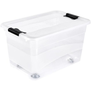 Organizer KEEEPER konrad Aufbewahrungsboxen Gr. B/H/T: 39,5 cm x 35 cm x 59,5 cm, farblos (transparent) Aufbewahrungsbox Stapelbox Stapelboxen Aufbewahrungsboxen Aufbewahrungsbox, 33 L, mit Rollen, Deckel, Schiebeverschluss