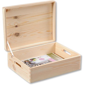 Organizer KESPER FOR KITCHEN & HOME Aufbewahrungsboxen Gr. B/H/T: 40 cm x 14 cm x 30 cm, braun Ordnungsboxen Aufbewahrungsboxen Aufbewahrungsbox, FSC-zertifiziertes Kiefernholz, mit Klapttdeckel