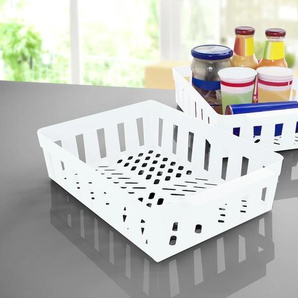 Organizer RUCO Aufbewahrungsboxen Gr. B/H/T: 23 cm x 8 cm x 34 cm, weiß Küchenorganizer Ordnungsboxen Aufbewahrungsboxen für den Kühlschrank, Kunststoff