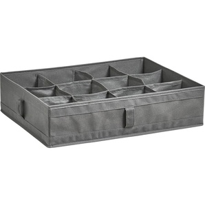Organizer ZELLER PRESENT 12 Fächer Aufbewahrungsboxen Gr. B/H/T: 44 cm x 11 cm x 34 cm, grau Aufbewahrungsbox Ordnungsboxen Aufbewahrungsboxen Aufbewahrungsbox, faltbar, für Wäsche