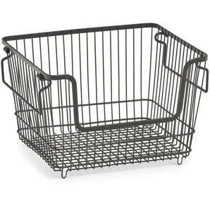Organizer ZELLER PRESENT Aufbewahrungsboxen Gr. B/H/T: 27 cm x 21,5 cm x 33 cm, schwarz Ordnungsboxen Aufbewahrungsboxen Aufbewahrungskorb aus Metall, stapelbar