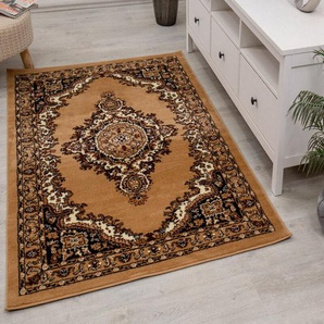 Orient Teppich rot beige grau schwarz klassisch dicht gewebt mit Ornament und Blumenmotiven,240x340 cm, B8757